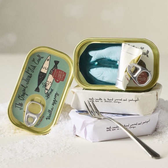 New Anthropologie The Original Tinned Fish Candle Woody Juniper & Fir Aluminum - Picture 2 of 3